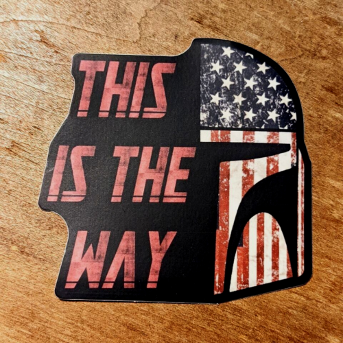 This is the Way American Flag Helmet Vinyl, Waterproof Sticker