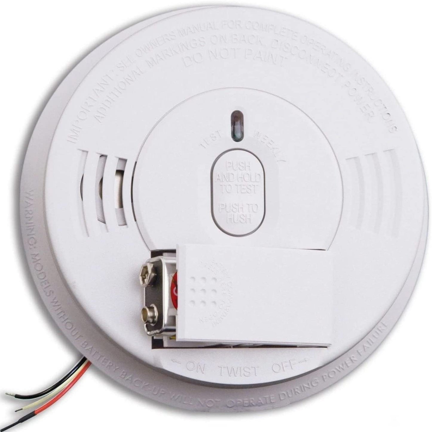 Hardwired Smoke Detector Front-Load Battery Test Button