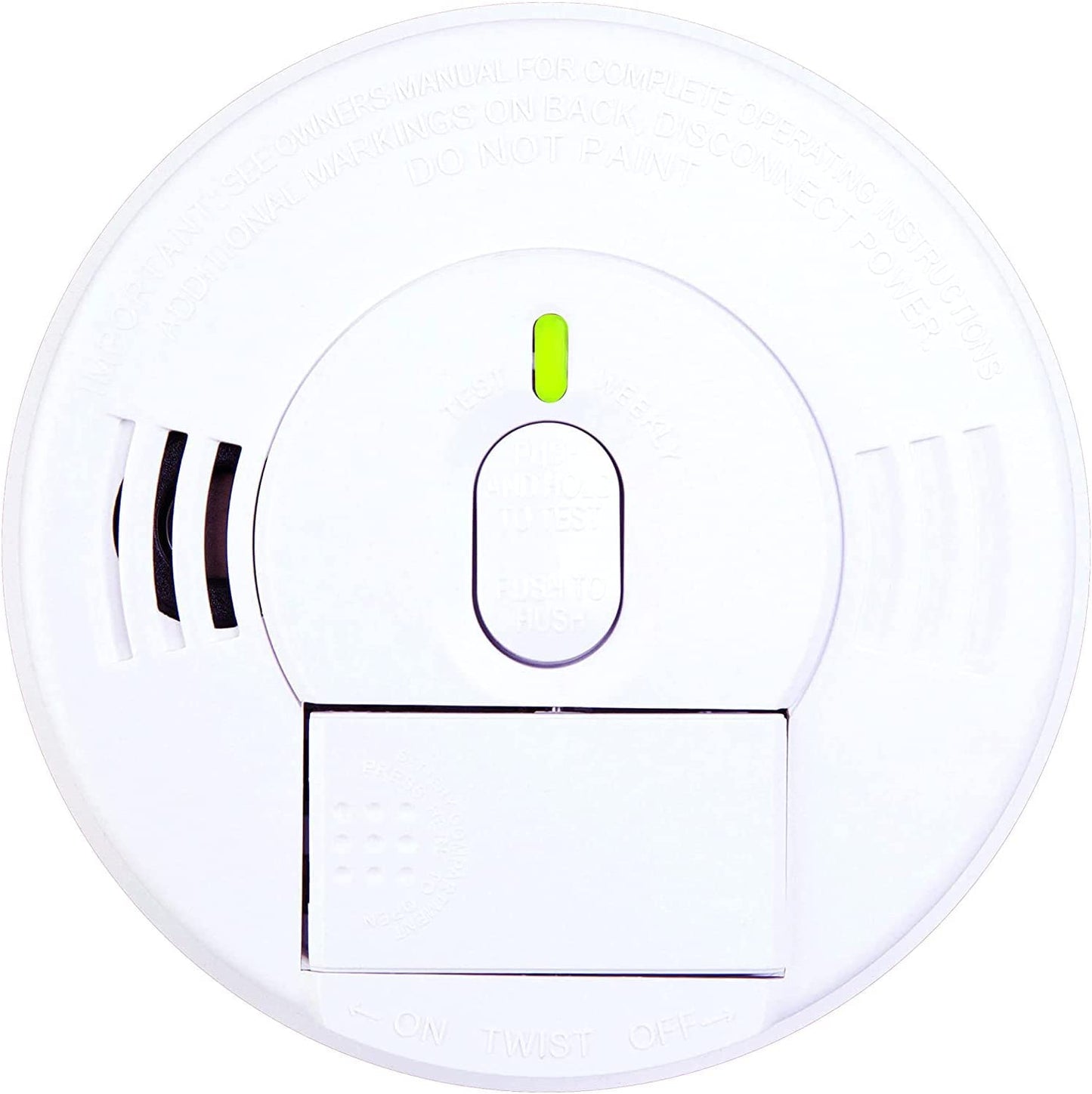 Hardwired Smoke Detector Front-Load Battery Test Button