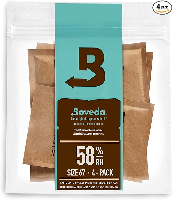 58% Two-Way Humidity Control Packs For Storing 1 lb – Size 67 – 4 Pack