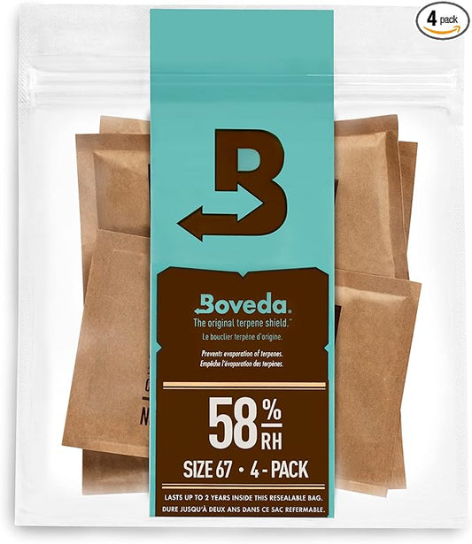 58% Two-Way Humidity Control Packs For Storing 1 lb – Size 67 – 4 Pack