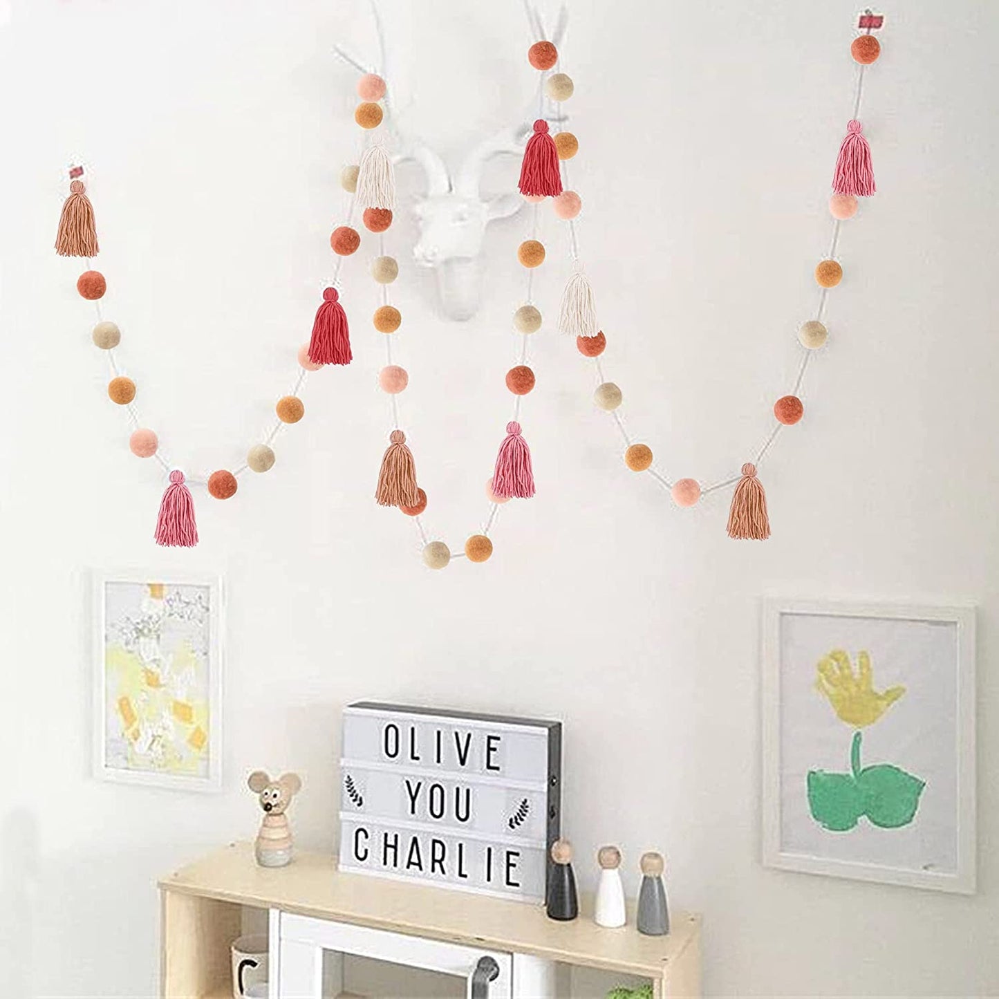 NEW!  Three Pieces - Pom Pom Garland