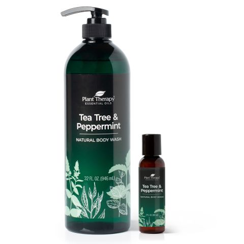 Tea Tree and Peppermint Natural Body Wash with Travel Size