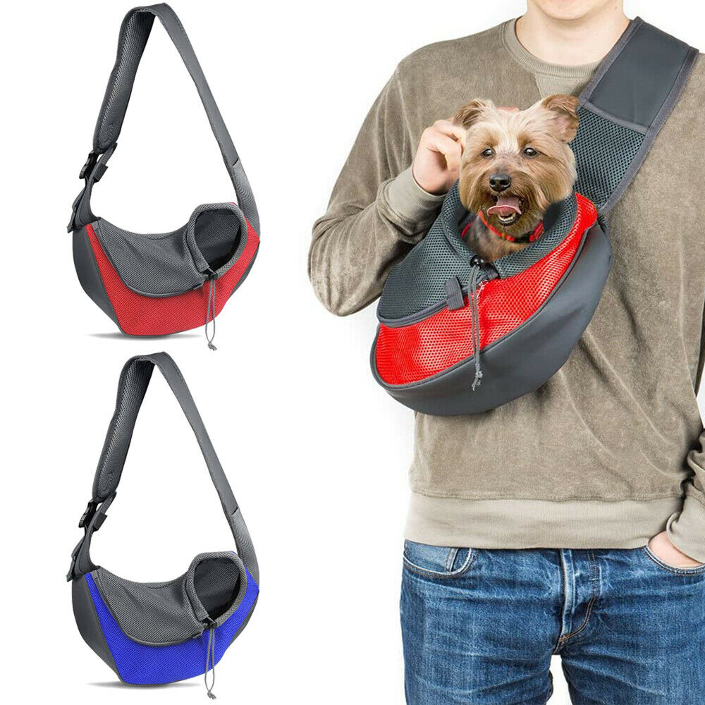 Dog Mesh Sling Carrier Travel Tote & Shoulder Bag