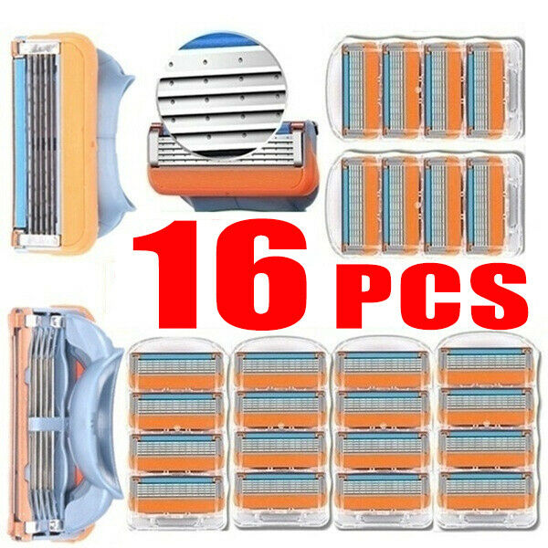 16 Pcs Gillette Fusion 5-Layer Razor Blade Refills Orange
