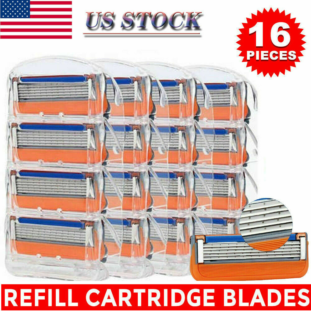 16 Pcs Gillette Fusion 5-Layer Razor Blade Refills Orange