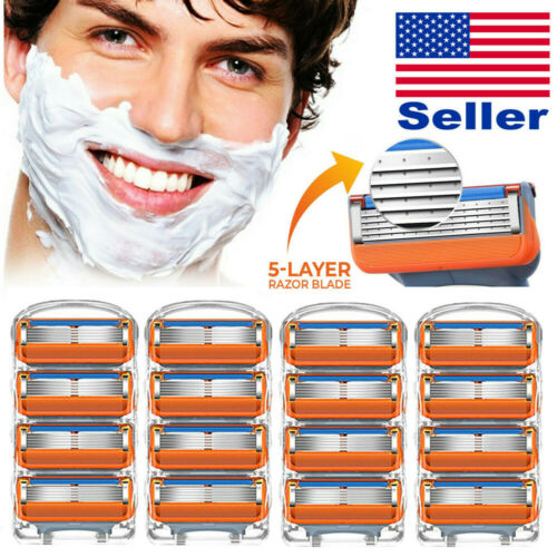16 Pcs Gillette Fusion 5-Layer Razor Blade Refills Orange