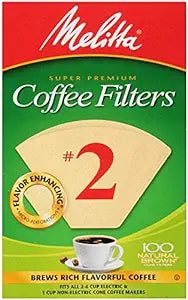 Melitta Cone Coffee Filter #2 100 Count- Natural Brown