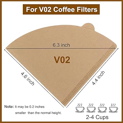 Coffee Filters, Size 02, Disposable (Unbleached, 200)