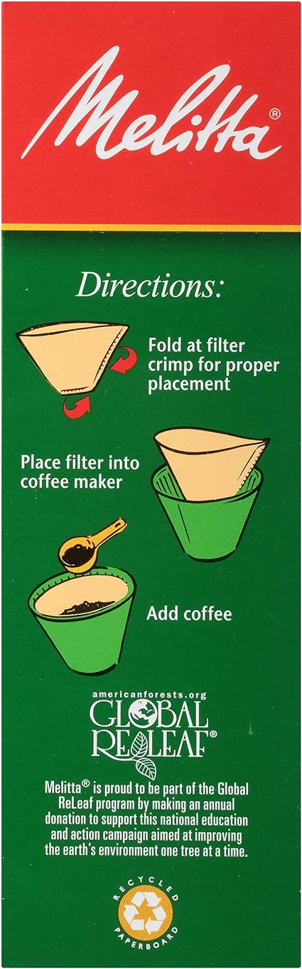 Melitta #2 Cone Coffee Filters, Bamboo, 80 Count