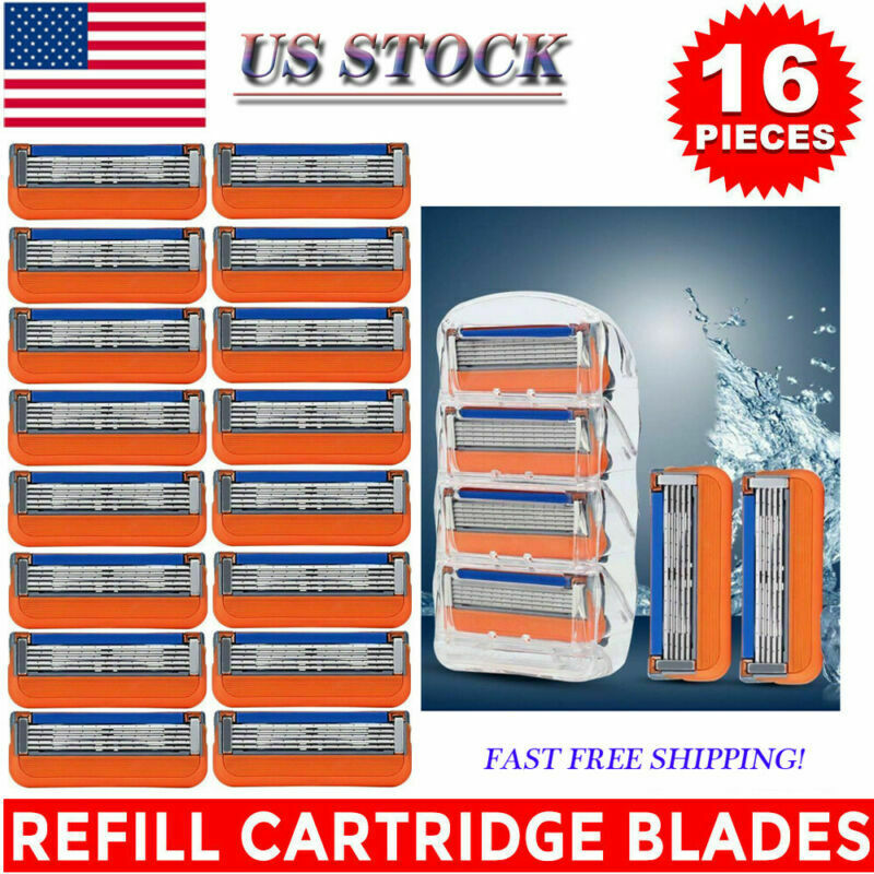 16 Pcs Gillette Fusion 5-Layer Razor Blade Refills Orange